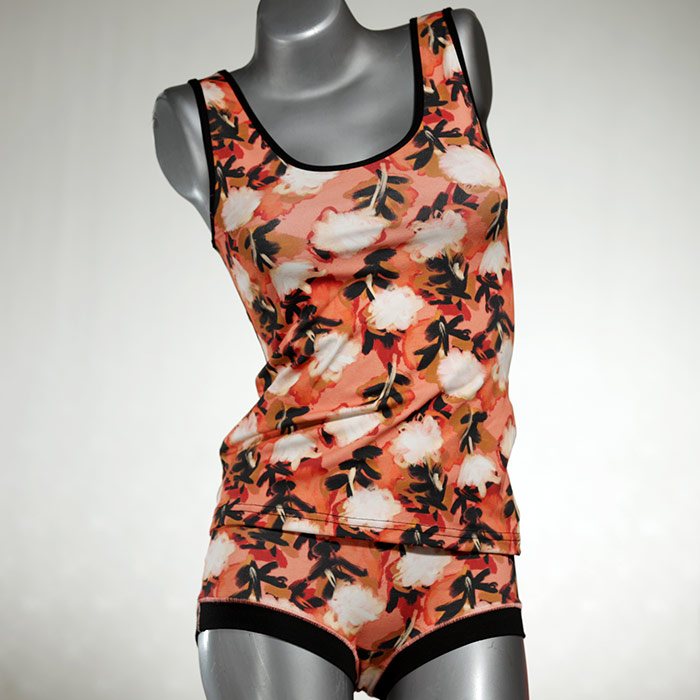 nachhaltige süße farbige gemusterte Unterwäsche Set für DamenPanty / Hotpant mit Top aus Biobaumwolle thumbnail