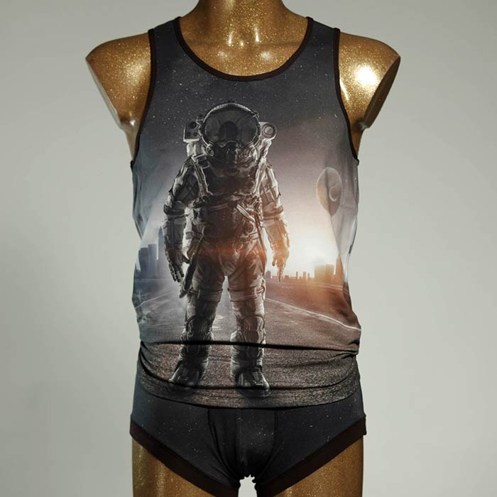 nachhaltiger attraktiver schöner farbiger Herren Unterwäsche Set aus Baumwolle thumbnail